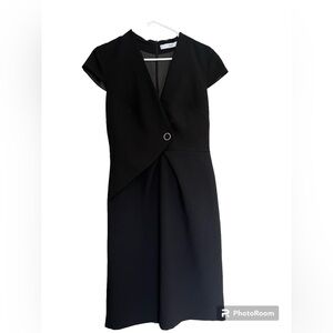 Mango V-neck Black Dress